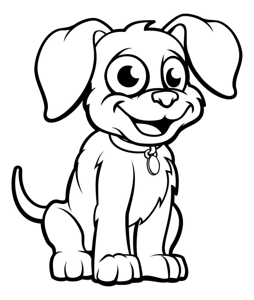 Chien Souriant coloring page