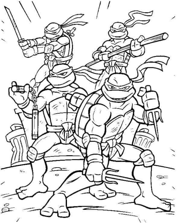Cool Tortues Ninja coloring page