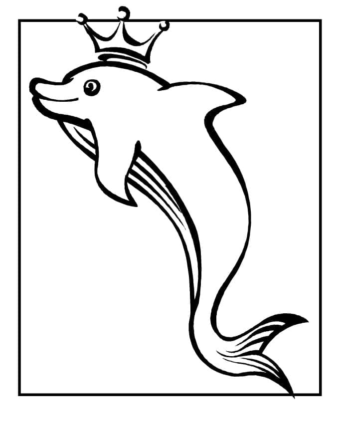 Dauphin avec Couronne coloring page