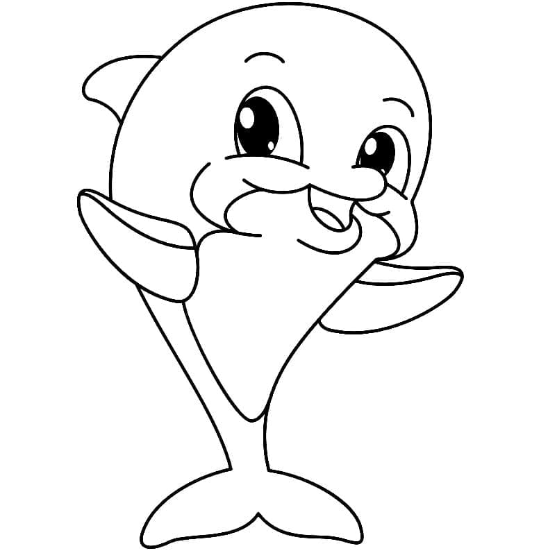 Dauphin de Dessin Animé coloring page