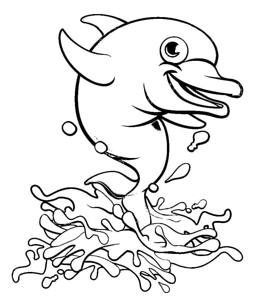 Dauphin Heureux coloring page