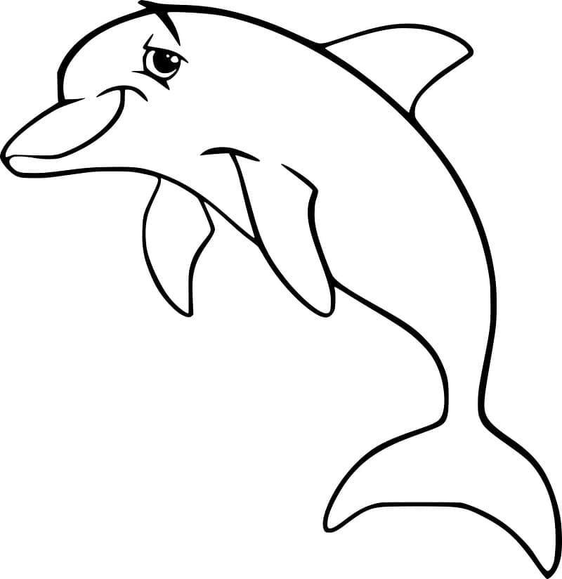 Dauphin Souriant coloring page