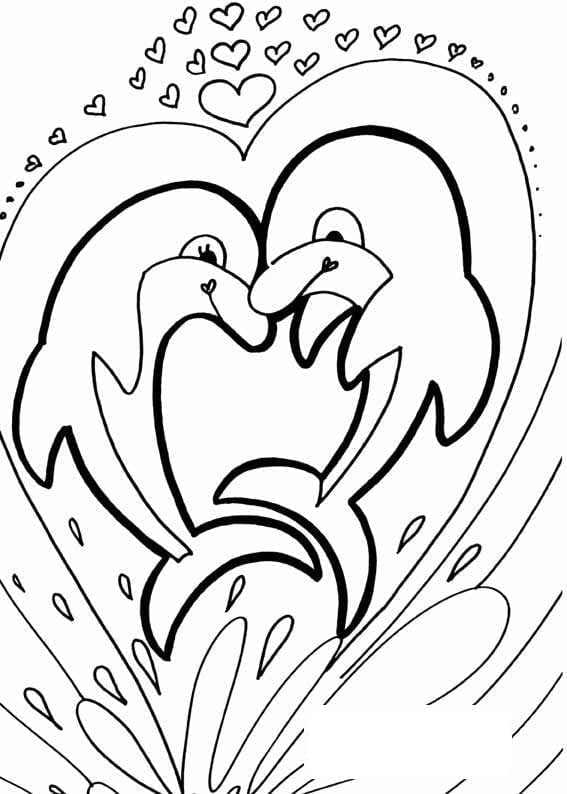 Dauphins coloring page