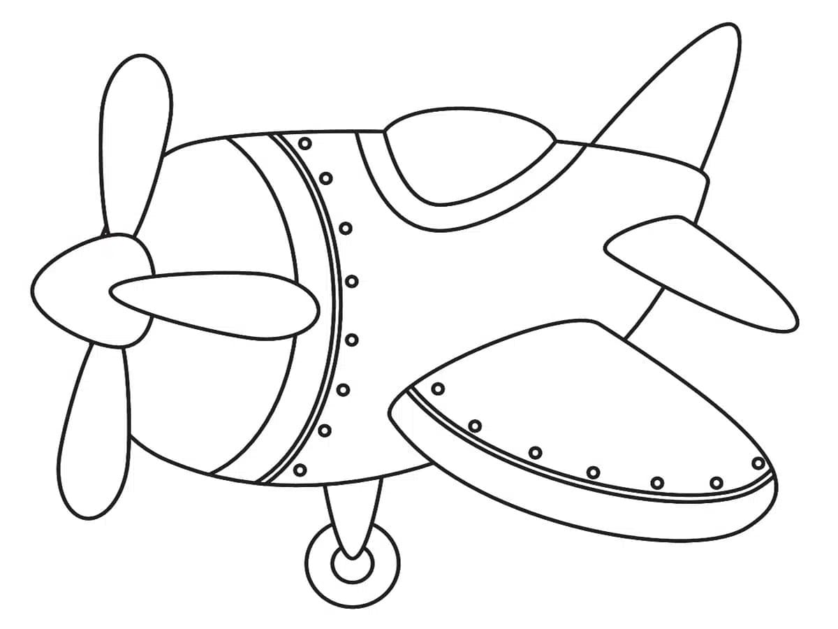 Coloriage Dessin de Avion Gratuit