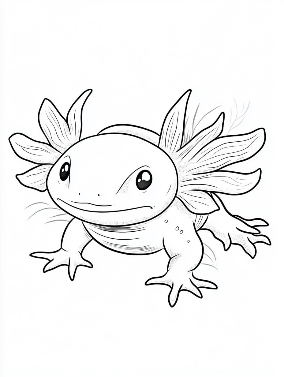 Coloriage Dessin de Axolotl Gratuit