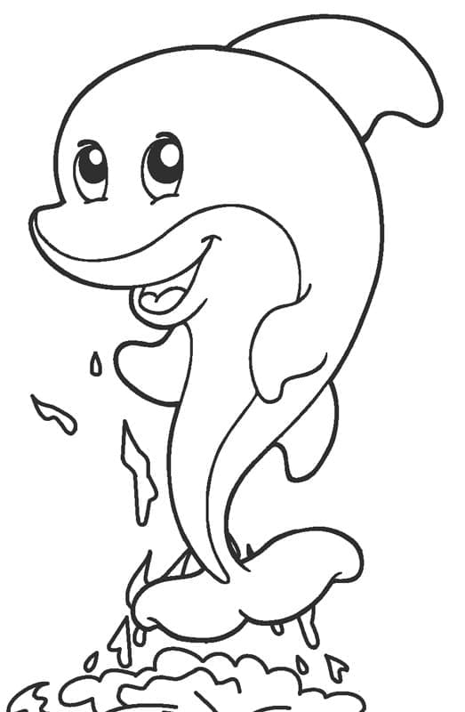 Dessin De Un Dauphin Adorable coloring page