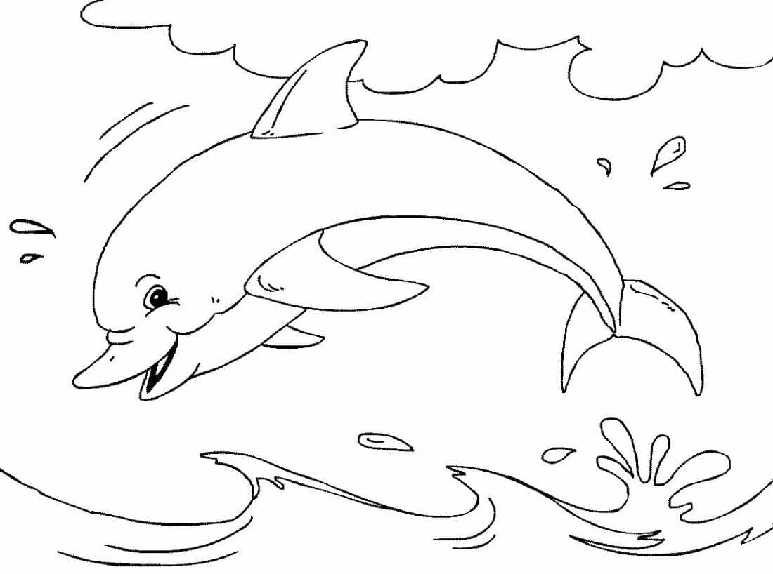 Dessin De Un Dauphin Heureux coloring page