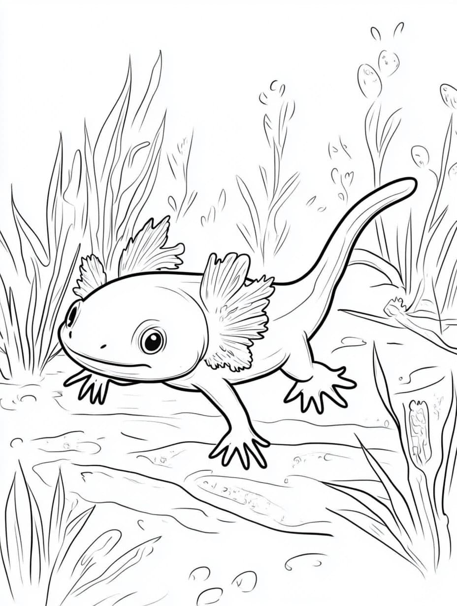 Coloriage Dessin Gratuit de Axolotl