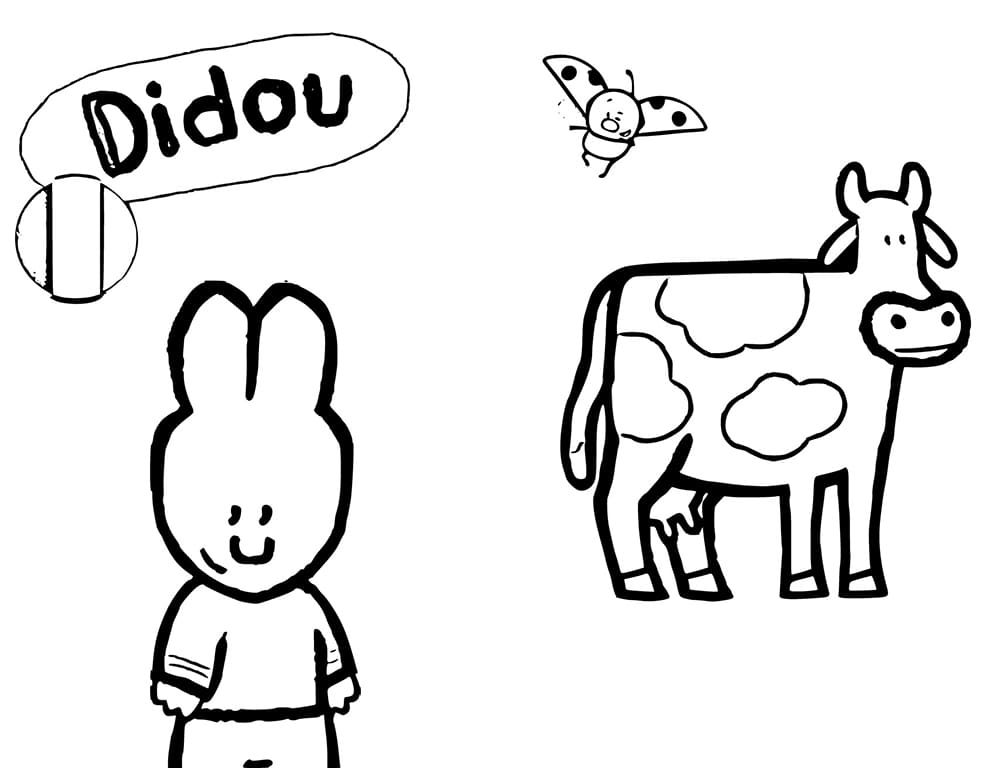 Coloriage Didou et Vache