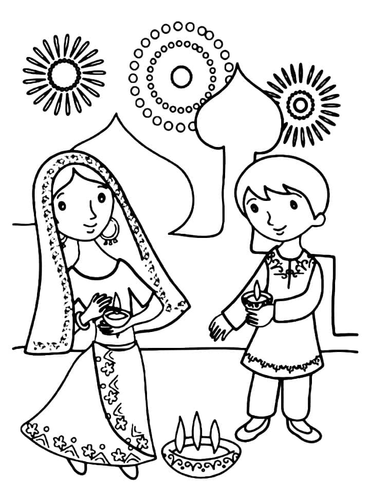Divali coloring page