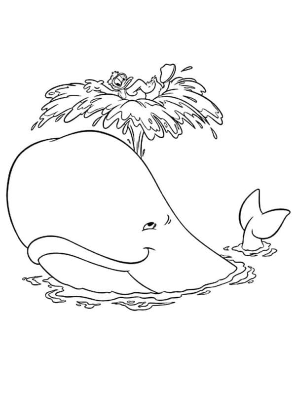 Donald Duck et Baleine coloring page