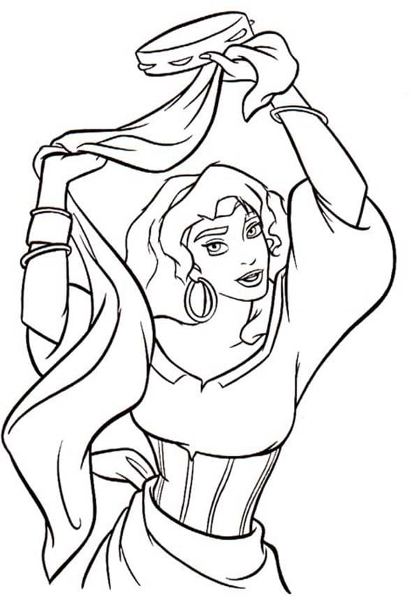 Esmeralda de Le Bossu de Notre-Dame coloring page