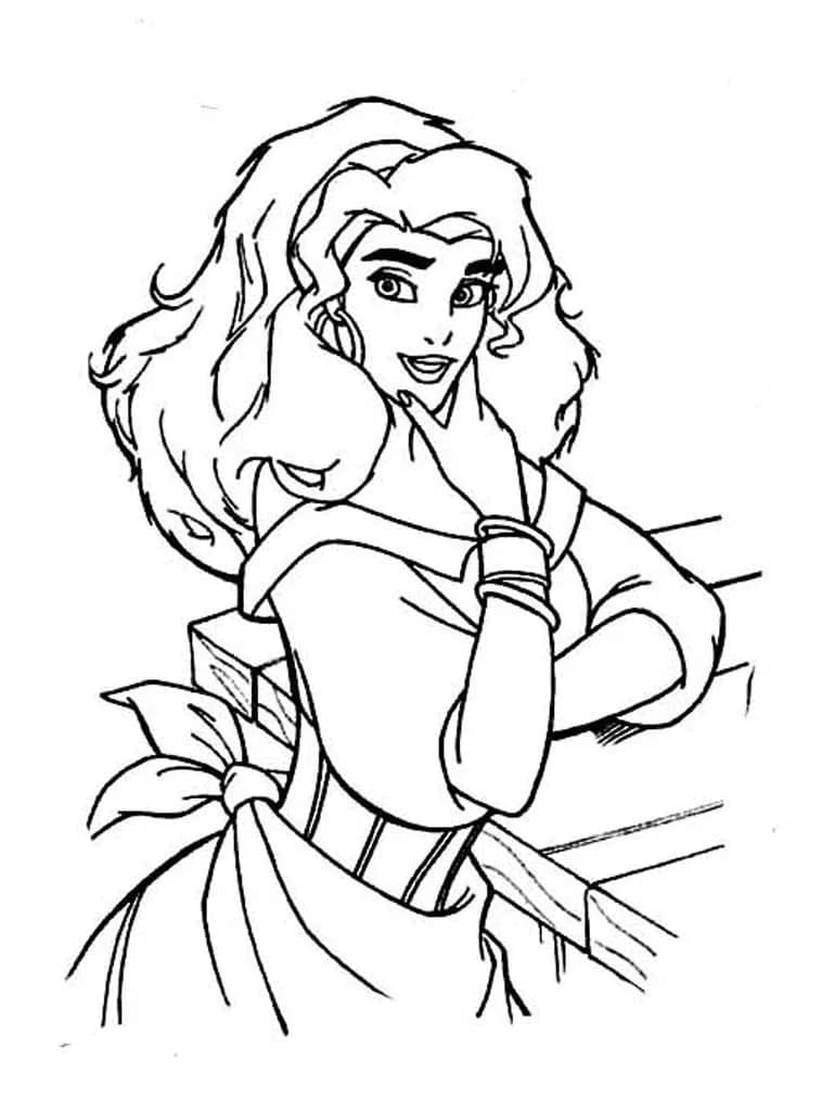 Esmeralda Souriante coloring page