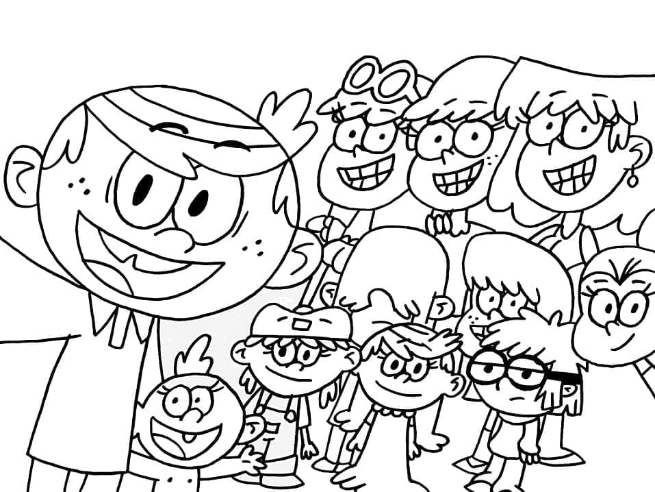Famille Loud coloring page