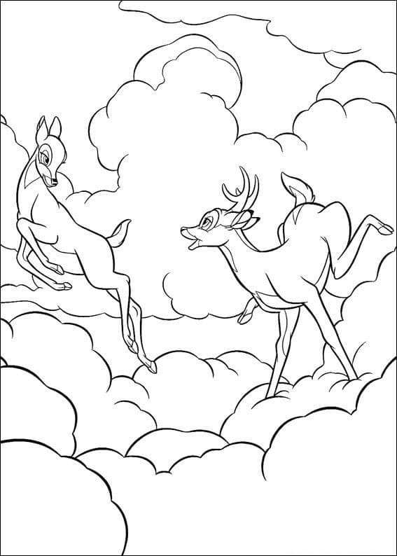 Coloriage Féline avec Bambi