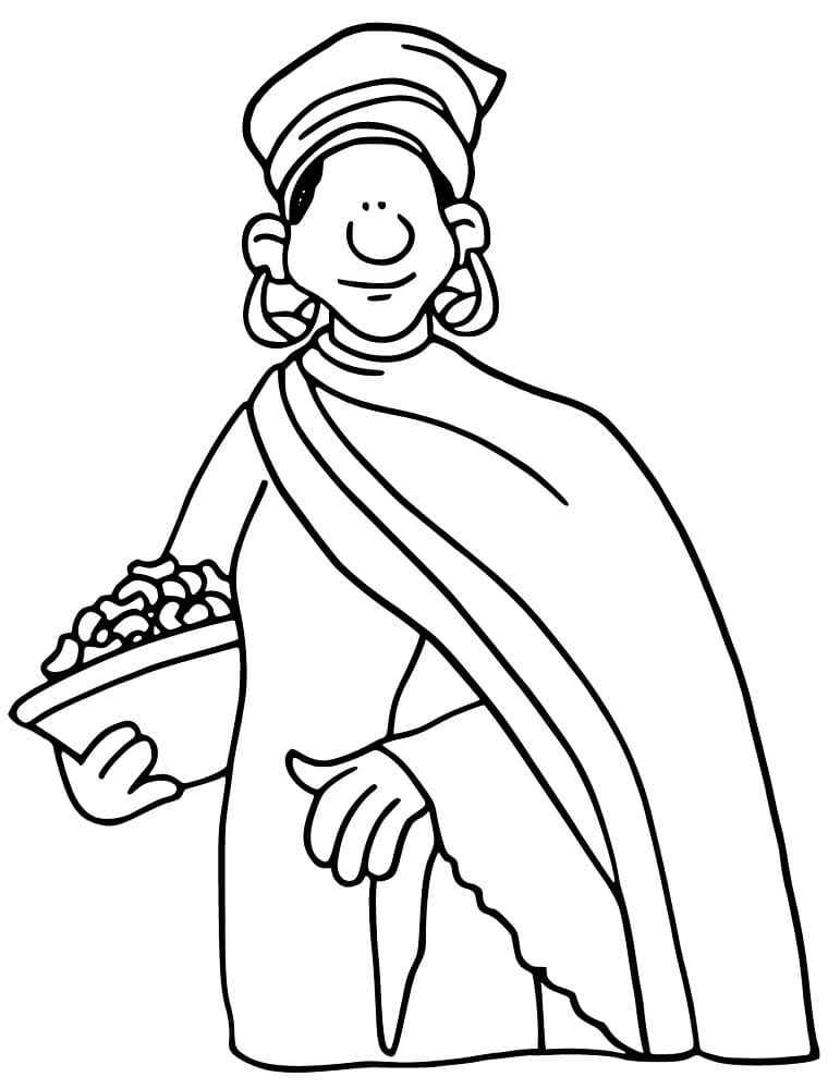 Femme Malienne coloring page