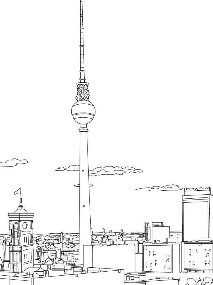 Fernsehturm de Berlin coloring page