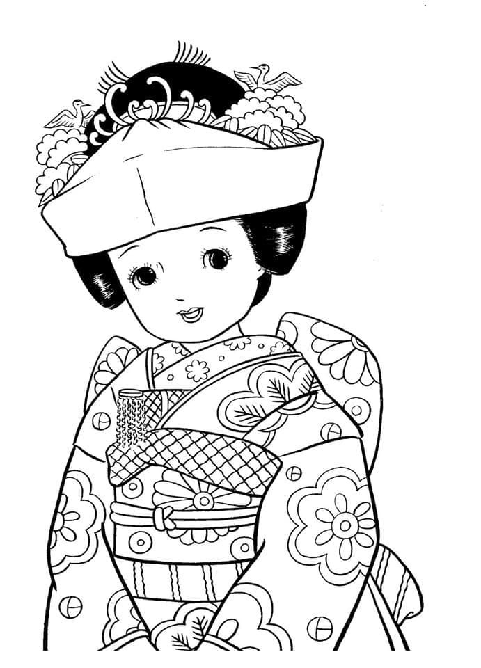 Fête des Poupées au Japon coloring page