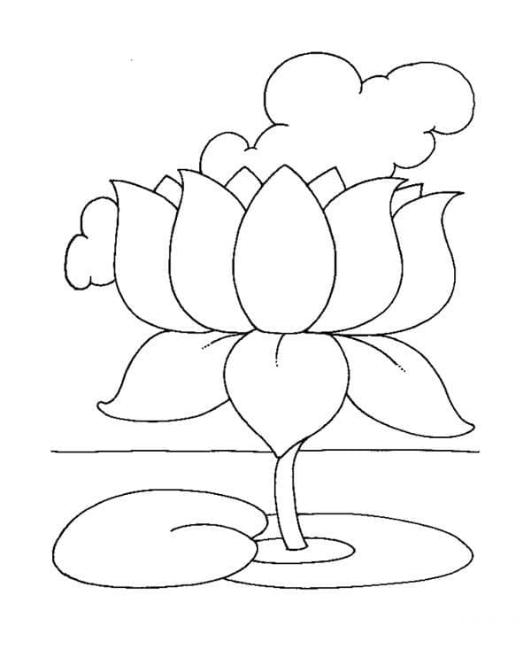Coloriage Fleur de Lotus Simple