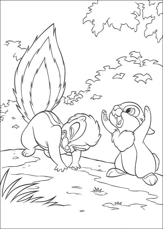 Fleur et Panpan de Bambi coloring page