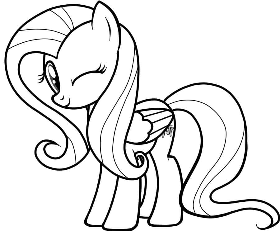 Fluttershy Heureuse coloring page