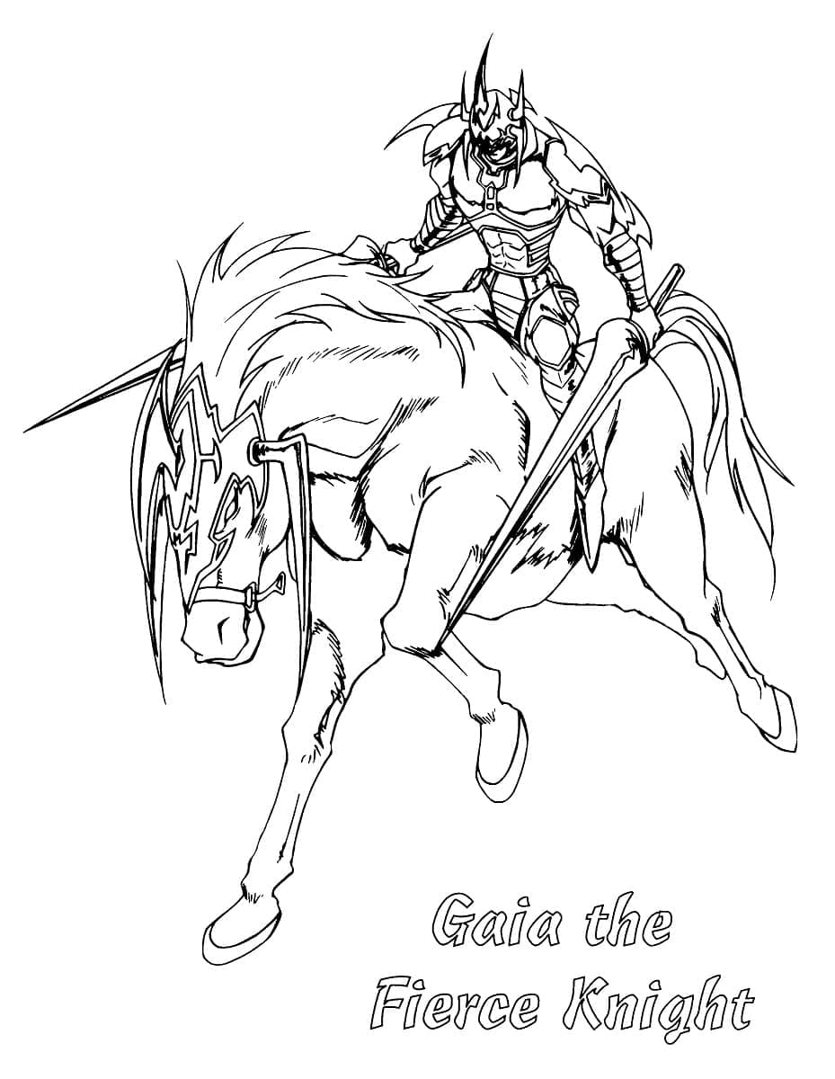 Coloriage Gaia le Chevalier Féroce de Yu-Gi-Oh