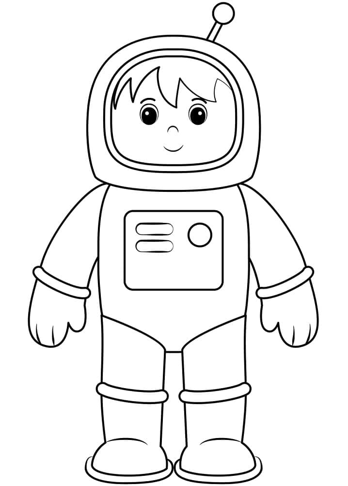 Coloriage Garçon Astronaute