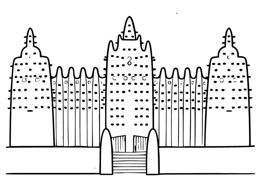 Grande Mosquée de Djenné coloring page