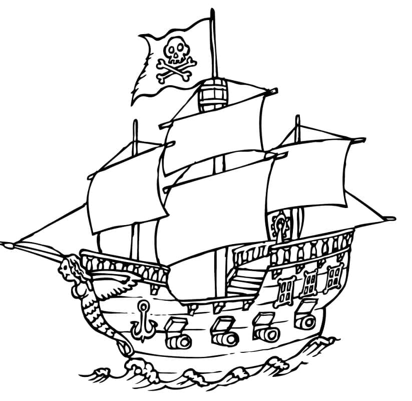 Incroyable Bateau Pirate coloring page