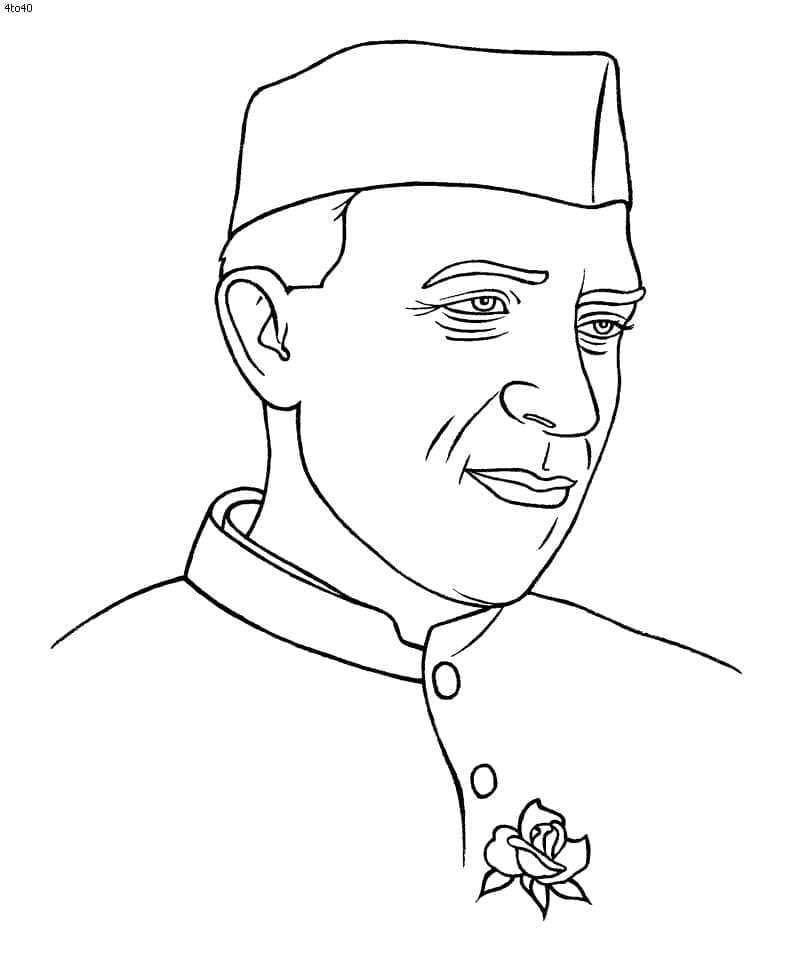 Coloriage Jawaharlal Nehru de l'Inde