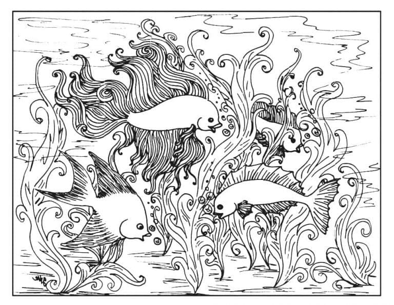 Joli Aquarium coloring page