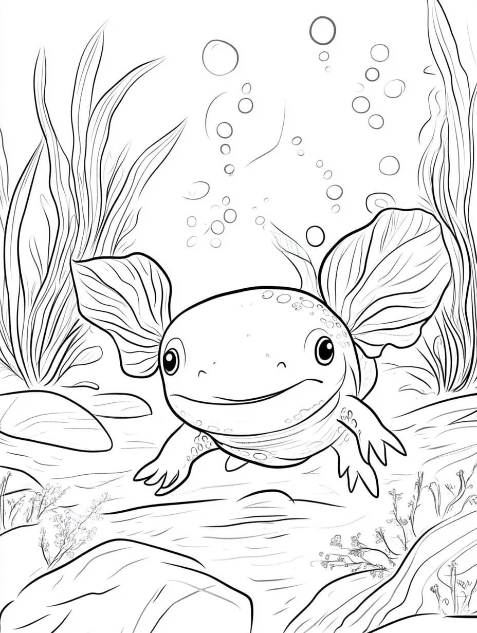 Coloriage Joli Axolotl