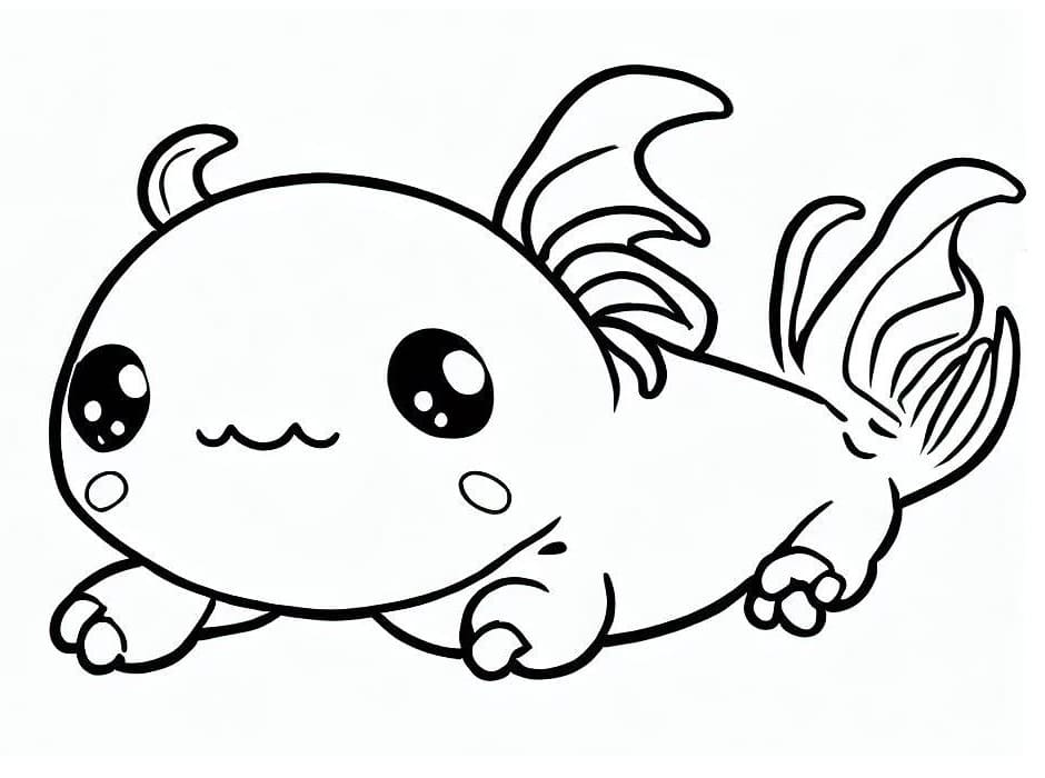 Coloriage Joli Bébé Axolotl