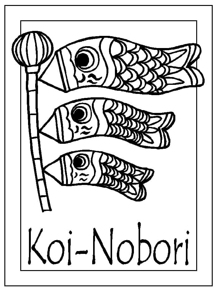 Coloriage Koi Nobori