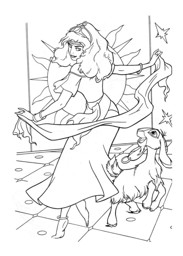 Le Bossu de Notre-Dame Esmeralda coloring page