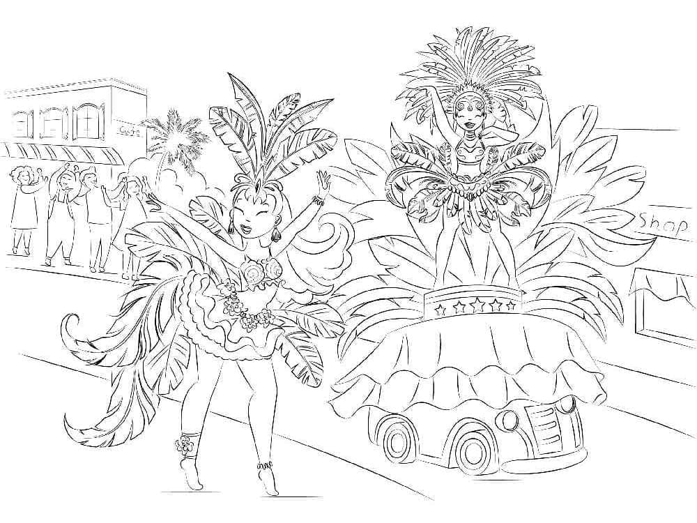Le Carnaval du Brésil coloring page