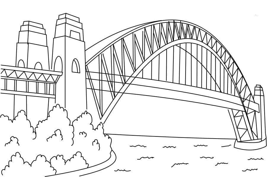 Le Harbour Bridge coloring page