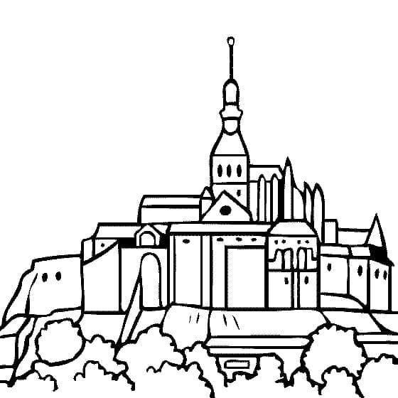 Le Mont Saint-Michel coloring page