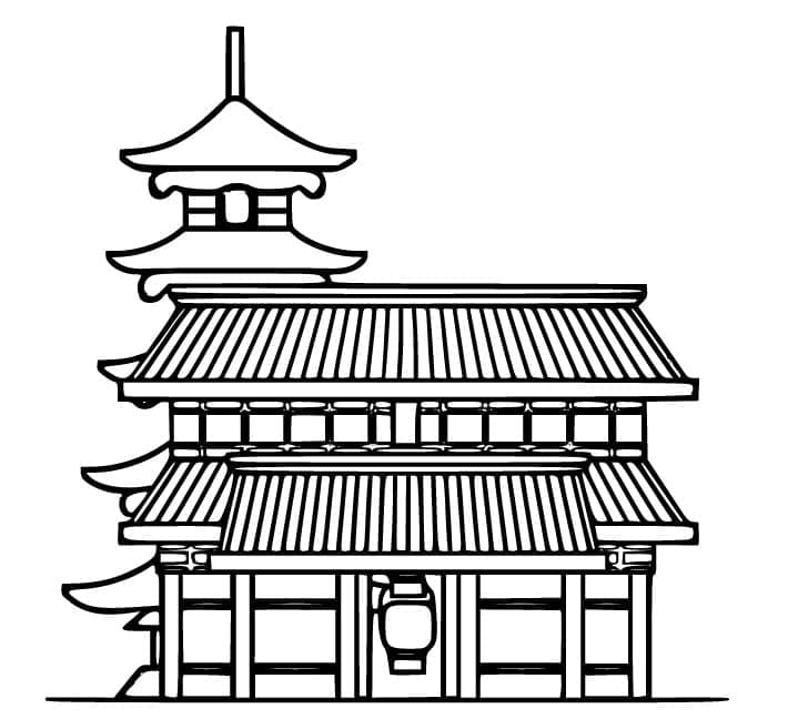 Le Temple Sensoji coloring page