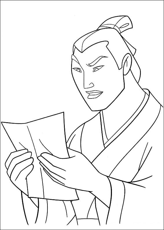 Li Shang de Mulan coloring page