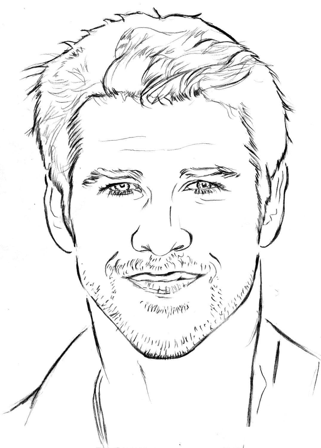 Liam Hemsworth coloring page