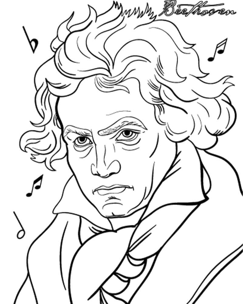 Coloriage Ludwig van Beethoven