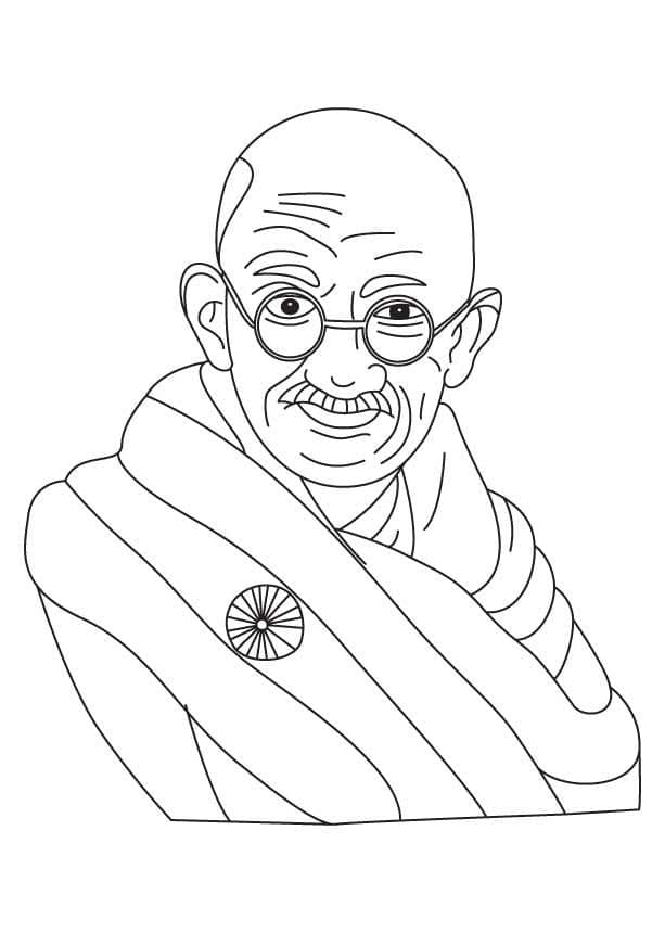 Coloriage Mahatma Gandhi 1