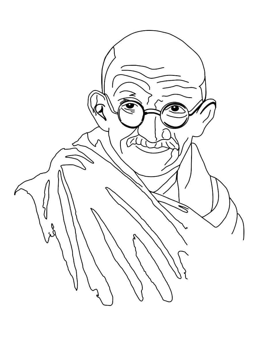 Mahatma Gandhi 3 coloring page