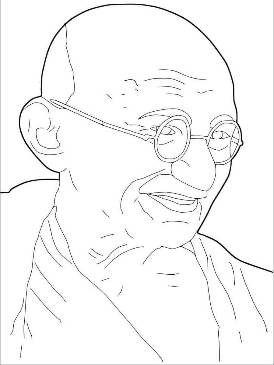 Mahatma Gandhi coloring page