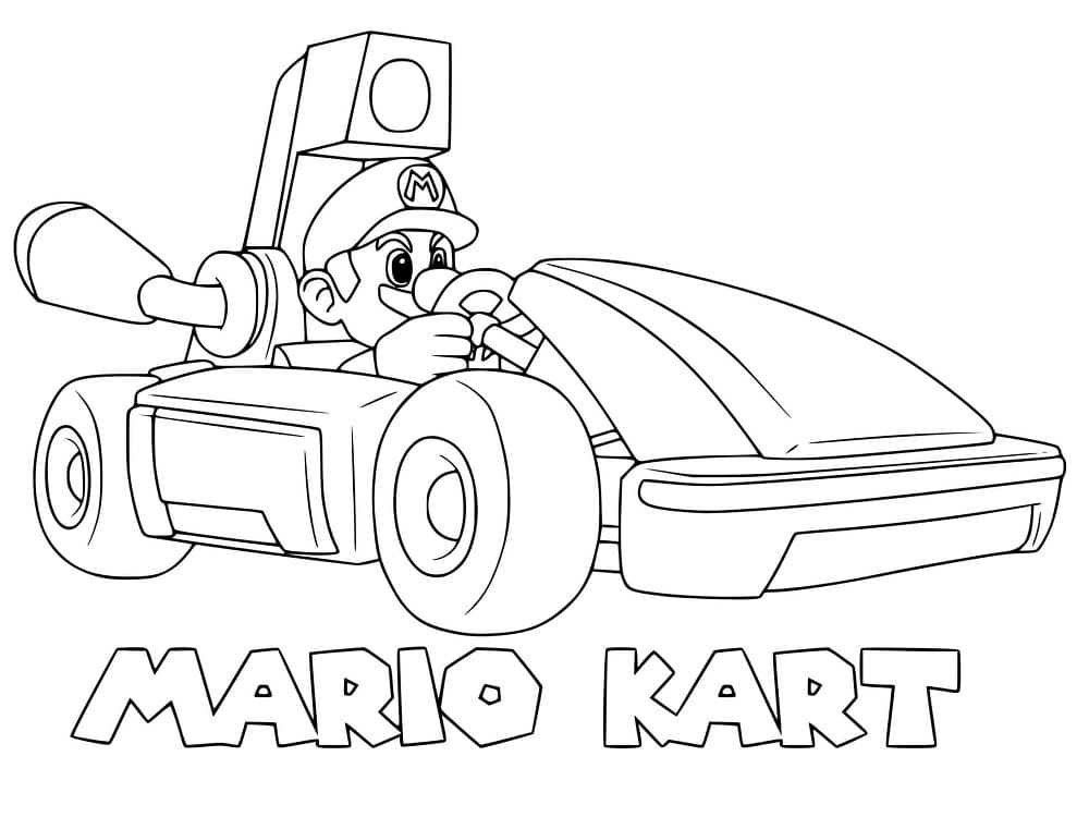 Mario Kart 1 coloring page