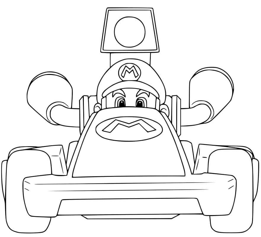 Mario Kart 2 coloring page