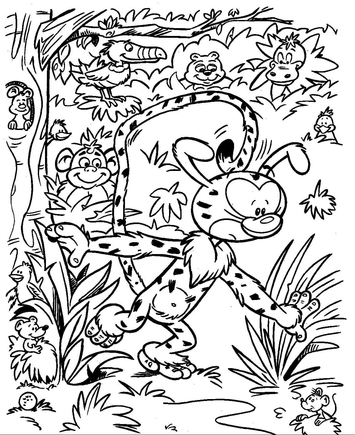 Marsupilami Dans la Forêt coloring page