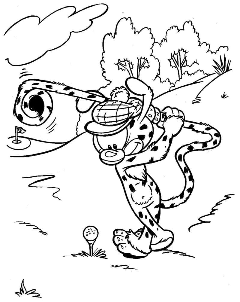 Marsupilami Joue au Golf coloring page