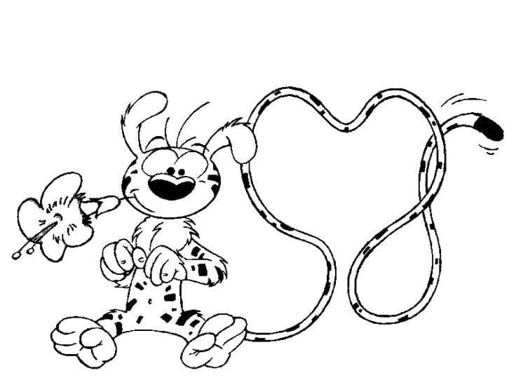 Marsupilami Souriant coloring page